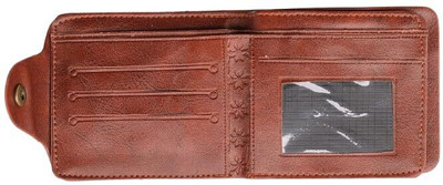 RUDHJAL Men Brown Artificial Leather Wallet(6 Card Slots)