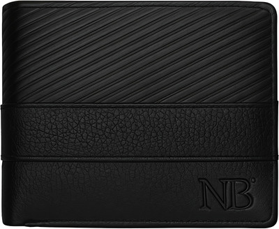 NB Genuine Leather Men Casual Black Genuine Leather Wallet(6 Card Slots)