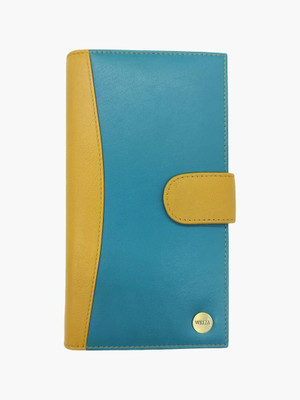 WRIZA Women Casual Blue Genuine Leather Wallet(9 Card Slots)
