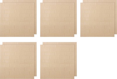 KUBER INDUSTRIES Decorative Beige Wallpaper(77 cm x 70 cm, Pack of 10)