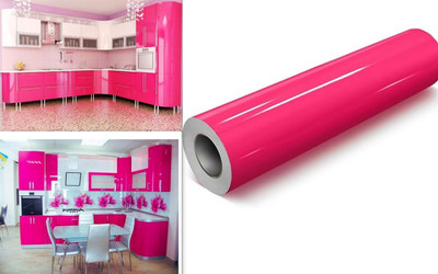 WELLSHIP Vinyl Abstract Pink Wallpaper(L x W: 101.6 cm x 30.48 cm)