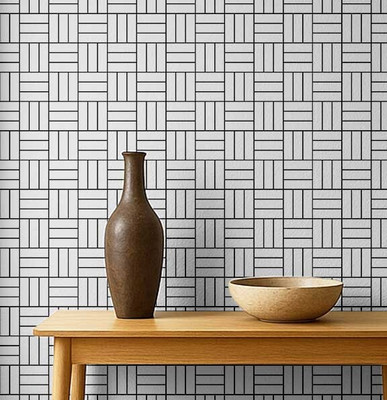 S4Sassy Vinyl Abstract Black Wallpaper(L x W: 304 cm x 63 cm)