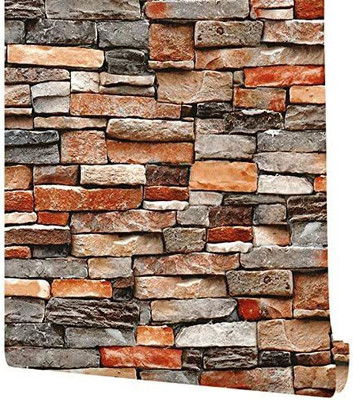 Medbay Vinyl Architecture Multicolor Wallpaper(L x W: 300 cm x 45 cm)