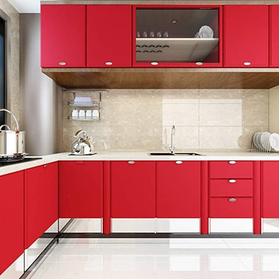 WELLSHIP Abstract Red Wallpaper(101.6 cm x 60 cm)
