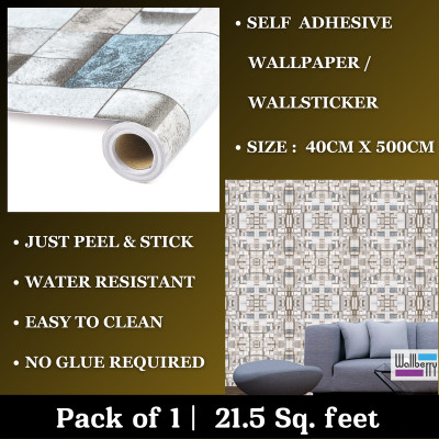 WallBerry Vinyl Abstract Multicolor Wallpaper(L x W: 500 cm x 40 cm)