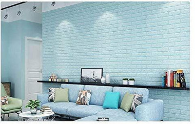 SeaRegal Embossed Architecture Blue Wallpaper(L x W: 70 cm x 77 cm, Pack of 3)