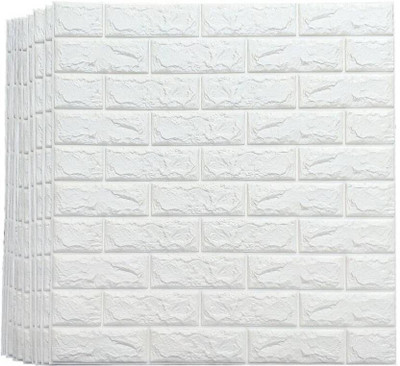 Yugam Decorative White Wallpaper(77 cm x 70 cm, Pack of 8)
