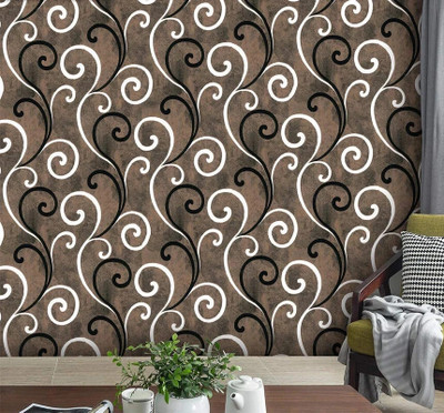 Vera Casa Vinyl Abstract Brown Wallpaper(L x W: 500 cm x 45 cm)
