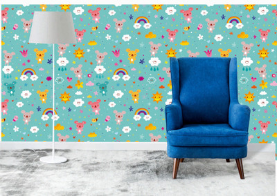Print Panda Floral & Botanical Multicolor Wallpaper(325 cm x 40 cm)