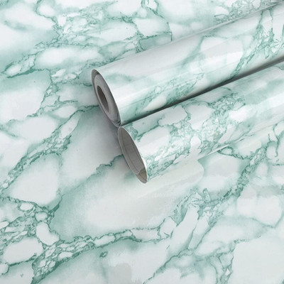 VUFII Vinyl Abstract Green Wallpaper(L x W: 500 cm x 40 cm, Pack of 3)