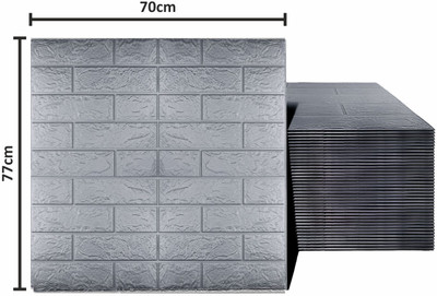 Diseno Vinyl Decorative Grey Wallpaper(L x W: 77 cm x 70 cm, Pack of 3)