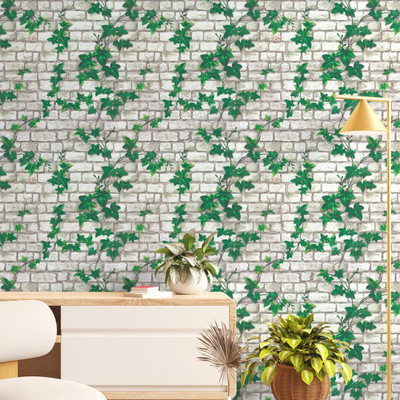 doodad Vinyl Floral & Botanical Green Wallpaper(L x W: 500 cm x 45 cm)