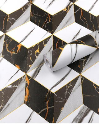 HOMEMATES Abstract Multicolor Wallpaper(304.8 cm x 45.72 cm, Pack of 10)