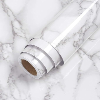 KVVTRADES Vinyl Abstract White Wallpaper(L x W: 200 cm x 60 cm)