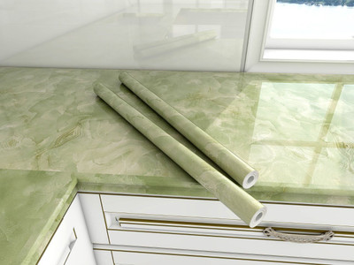 ChoiceForWomen Vinyl Decorative Green Wallpaper(L x W: 200 cm x 60 cm)