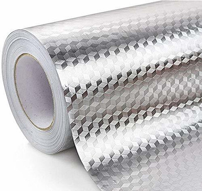 SOJITRA HUB Paper Decorative Silver Wallpaper(L x W: 200 cm x 60 cm, Pack of 2)