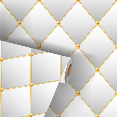 We Kreate Vinyl Decorative Gold Wallpaper(L x W: 250 cm x 45 cm)