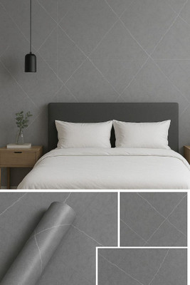 laheri Foils Abstract Grey Wallpaper(L x W: 60 cm x 200 cm)