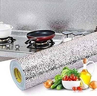 LusticHome Paper Abstract Silver Wallpaper(L x W: 200 cm x 60 cm)