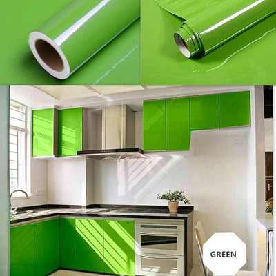 WELLSHIP Vinyl Abstract Green Wallpaper(L x W: 101.6 cm x 35 cm)