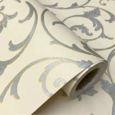 Pringo Vinyl Decorative Yellow, Grey Wallpaper(L x W: 500 cm x 45 cm)