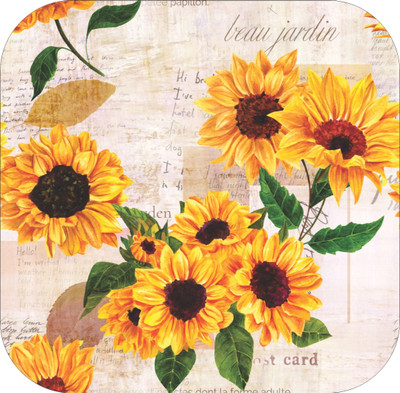 DSticker 300 cm Greeting Sunflower Self Adhesive Sticker(Pack of 1)
