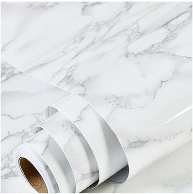 TIKJAY ENTERPRISE Vinyl Classics White Wallpaper(L x W: 60 cm x 200 cm)