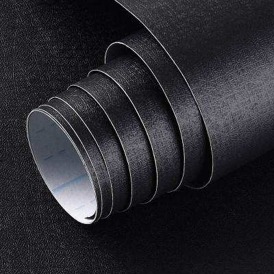 Wolpin Vinyl Decorative Black Wallpaper(L x W: 500 cm x 45 cm)