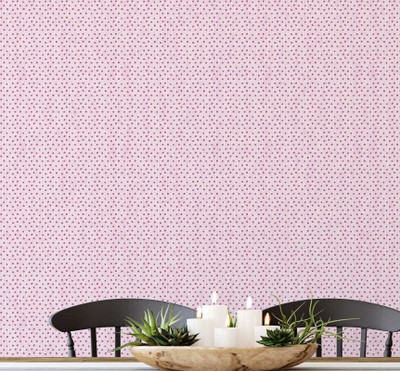 S4Sassy Vinyl Decorative Pink Wallpaper(L x W: 304 cm x 63 cm)