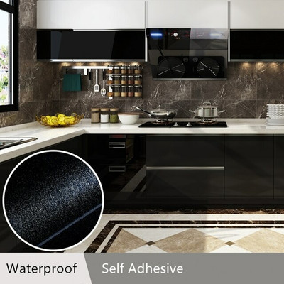 SUPERFAB Vinyl Abstract Black Wallpaper(L x W: 60 cm x 187.96 cm)