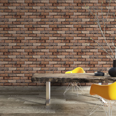Guru Production Vinyl Decorative Brown Wallpaper(L x W: 1000 cm x 45 cm)