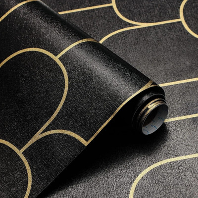 KAAF Vinyl Abstract Black Wallpaper(L x W: 250 cm x 45 cm)