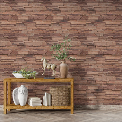 texoro Architecture Brown Wallpaper(230 cm x 41 cm)