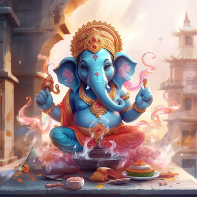 illusion Religious Multicolor Wallpaper(121 cm x 121 cm)