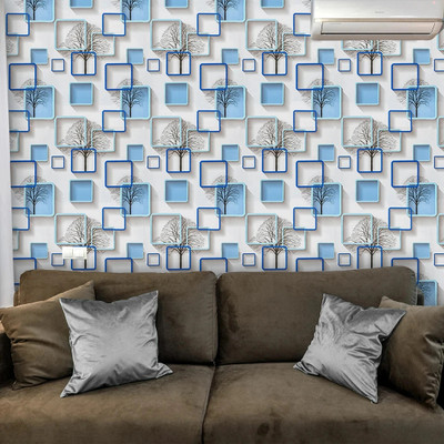 doodad Abstract Blue Wallpaper(100 cm x 45 cm)