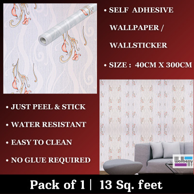 WallBerry Vinyl Abstract Multicolor Wallpaper(L x W: 300 cm x 40 cm)