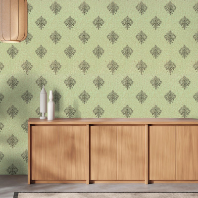 doodad Vinyl Decorative Green Wallpaper(L x W: 500 cm x 45 cm)