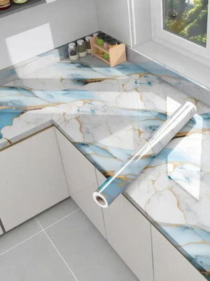 Shivatva PVC Abstract Blue Wallpaper(L x W: 200 cm x 60 cm)