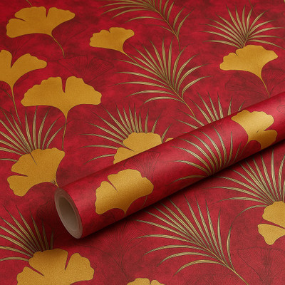 Dhavaj enterprise PVC Abstract Red Wallpaper(L x W: 1000 cm x 45 cm)