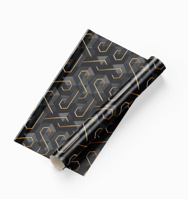 Jas Enterprise Vinyl Abstract Gold, Black Wallpaper(L x W: 250 cm x 45 cm)