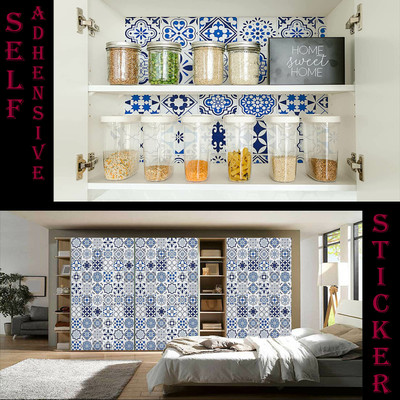 SOJITRA EXPORT Vinyl Classics Blue Wallpaper(L x W: 200 cm x 60 cm)