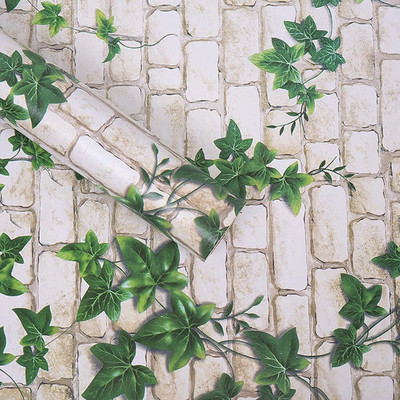 FOKRIM Vinyl Decorative White, Green Wallpaper(L x W: 300 cm x 45 cm)