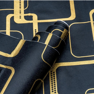 Jas Enterprise Vinyl Abstract Black Wallpaper(L x W: 250 cm x 45 cm)