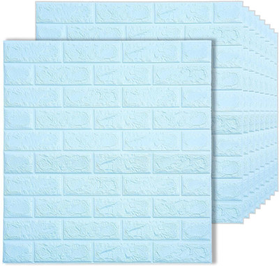 AaruBhakti Vinyl Classics Blue Wallpaper(L x W: 77 cm x 70 cm)