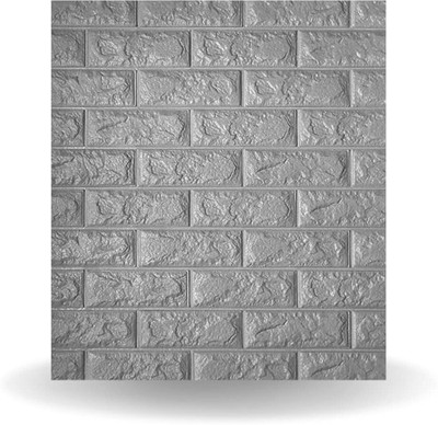 Ansari Decor Vinyl Decorative Grey Wallpaper(L x W: 77 cm x 70 cm)