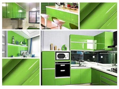 WELLSHIP Vinyl Abstract Green Wallpaper(L x W: 243.84 cm x 60 cm)
