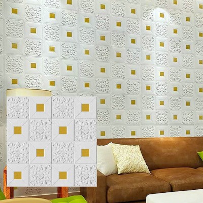 Nasmodo Decorative White, Gold Wallpaper(70 cm x 70 cm)