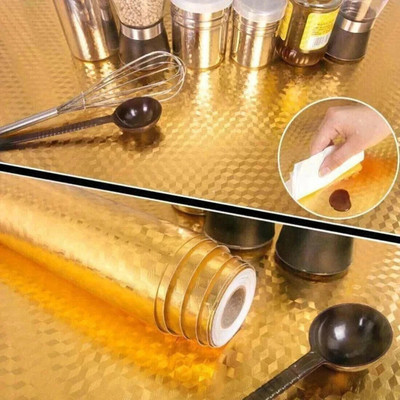 SHUANG YOU Vinyl Abstract Gold Wallpaper(L x W: 200 cm x 40 cm)