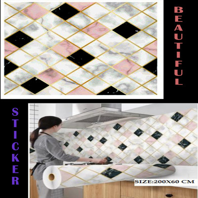 WALLVEAR Vinyl Classics Black Wallpaper(L x W: 200 cm x 60 cm)