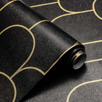 AMBEY DECOR Vinyl Decorative Black, Gold Wallpaper(L x W: 245 cm x 40 cm)